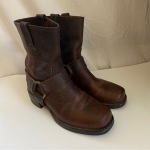 FRYE Harness Brown Leather Men’s Motorcycle Boots size 8M